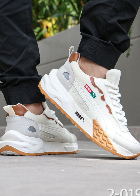 Tenis para caballero de calidad premium color blanco con suela antideslizante