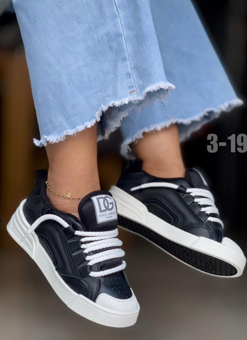 Tenis unisex  DG negro 3D en Colombia